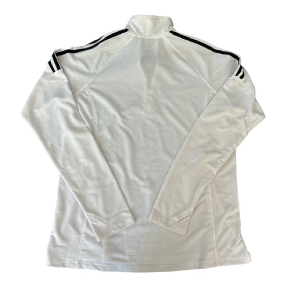 ADIDAS long sleeve quarter zip lightweight Golf top.White with black stripe sz L - Picture 6 of 6